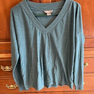 Natural Reflections Women's Teal V-Neck Top